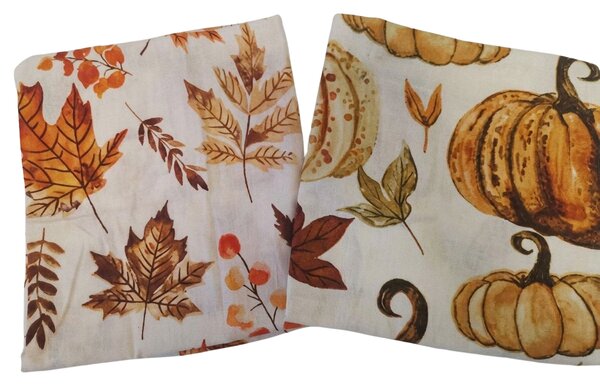 Flanel jastučnica LEAVES & PUMPKINS 50x70 cm, šarena