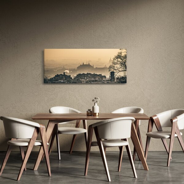 Slika - Grad pod maglom (120x50 cm)