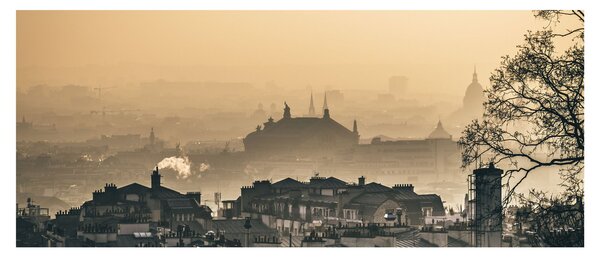 Slika - Grad pod maglom (120x50 cm)
