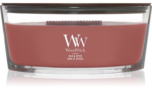 Woodwick Silk & Spice mirisna svijeća s drvenim fitiljem 453.6 g