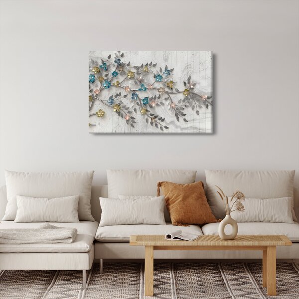 Slika- Na grani - apstrakcija (90x60 cm)