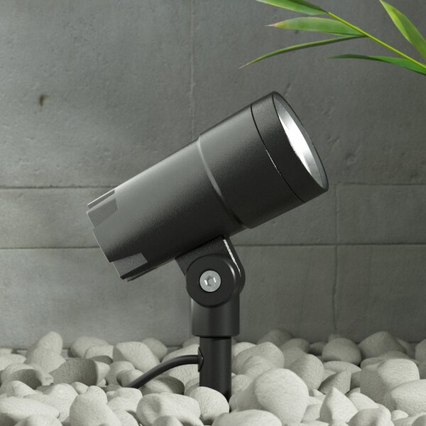 Lucande Daja LED vanjski reflektor, podesiv kut snopa, Sivo, Metal