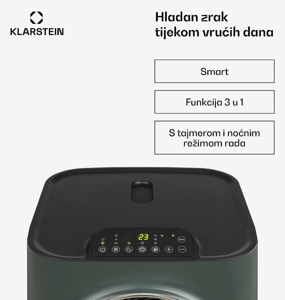 Klarstein Kraftwerk Smart 10K, prijenosna klima, 10 000 BTU, upravljanje putem aplikacije, antracit