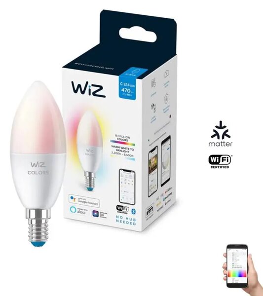 WIZ ŽARULJA WI-FI BLE 40W C37 E14 922-65 RGB 1PF/6 8718699787097
