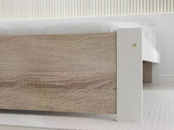 Krevet IKAROS 80 x 200 cm, bijela/hrast sonoma Podnica: Sa podnicom od letvi, Madrac: Bez madraca