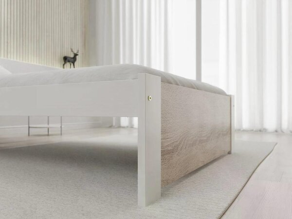 Krevet IKAROS 80 x 200 cm, bijela/hrast sonoma Podnica: Sa podnicom od letvi, Madrac: Bez madraca
