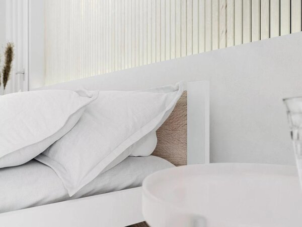 Krevet IKAROS 80 x 200 cm, bijela/hrast sonoma Podnica: Sa podnicom od letvi, Madrac: Bez madraca