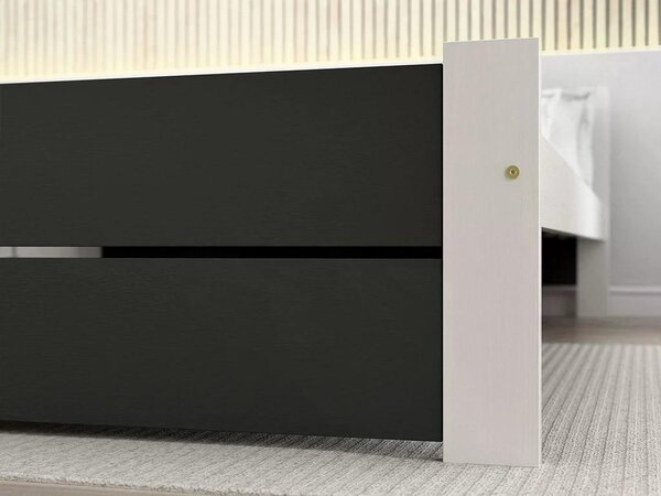 Krevet IKAROS DOUBLE 80 x 200 cm, antracit/bijela Podnica: Bez podnice, Madrac: Bez madraca