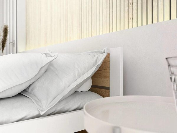 Krevet IKAROS DOUBLE 80 x 200 cm, bijela/dub artisan Podnica: Sa podnicom od letvi, Madrac: Bez madraca