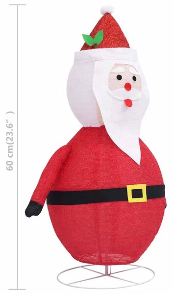 Ukrasna božićna figura Djeda Mraza LED luksuzna tkanina 60 cm - 60 cm