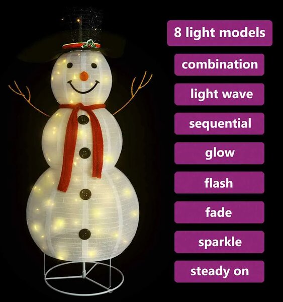 Ukrasna božićna figura snjegovića LED luksuzna tkanina 180 cm - 180 cm