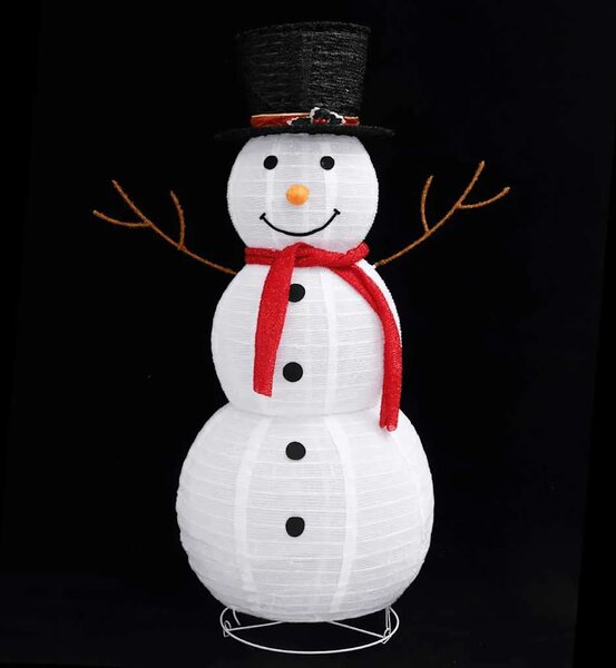 Ukrasna božićna figura snjegovića LED luksuzna tkanina 120 cm - 120 cm