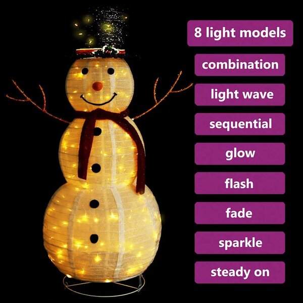 Ukrasna božićna figura snjegovića LED luksuzna tkanina 120 cm - 120 cm