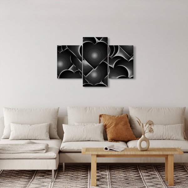 Slika crno-bijelih srca (90x60 cm)