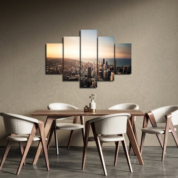 Slika zalaska sunca nad gradom (150x105 cm)