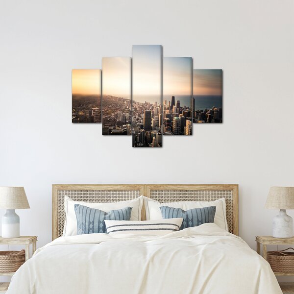 Slika zalaska sunca nad gradom (150x105 cm)