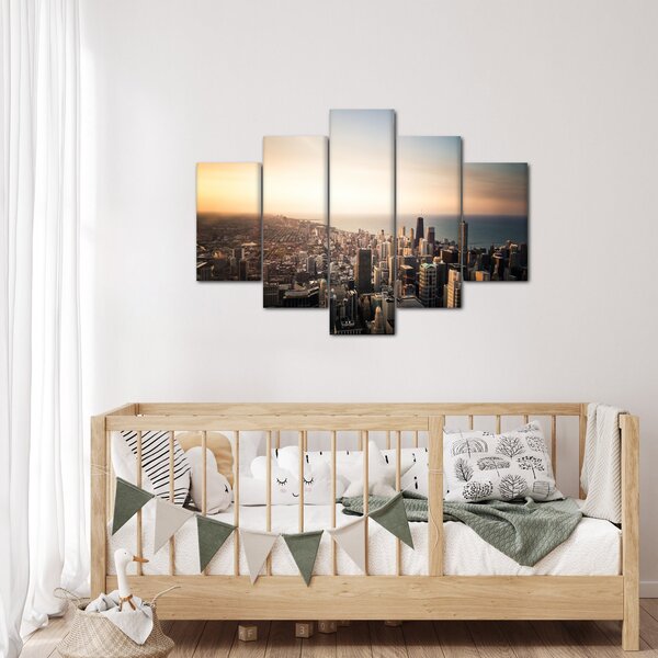 Slika zalaska sunca nad gradom (150x105 cm)