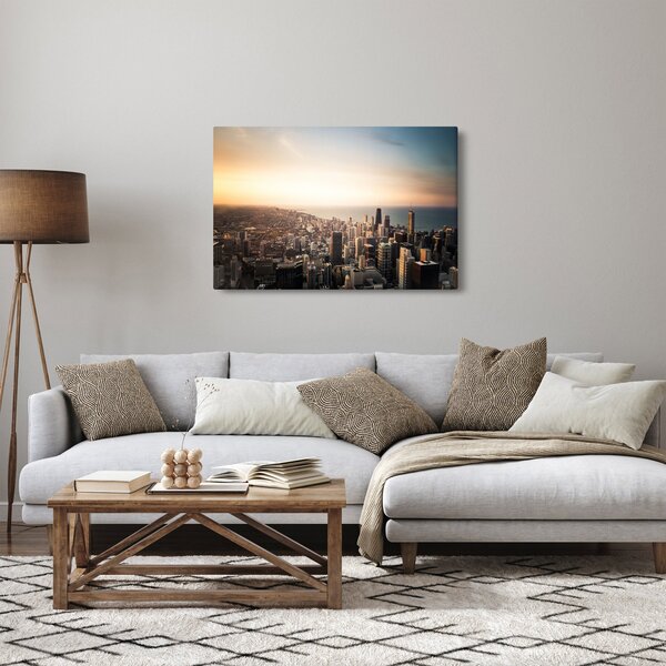 Slika zalaska sunca nad gradom (90x60 cm)