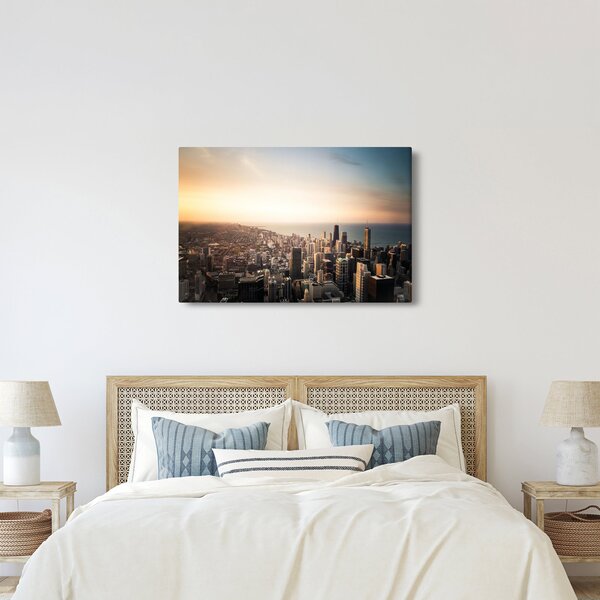 Slika zalaska sunca nad gradom (90x60 cm)