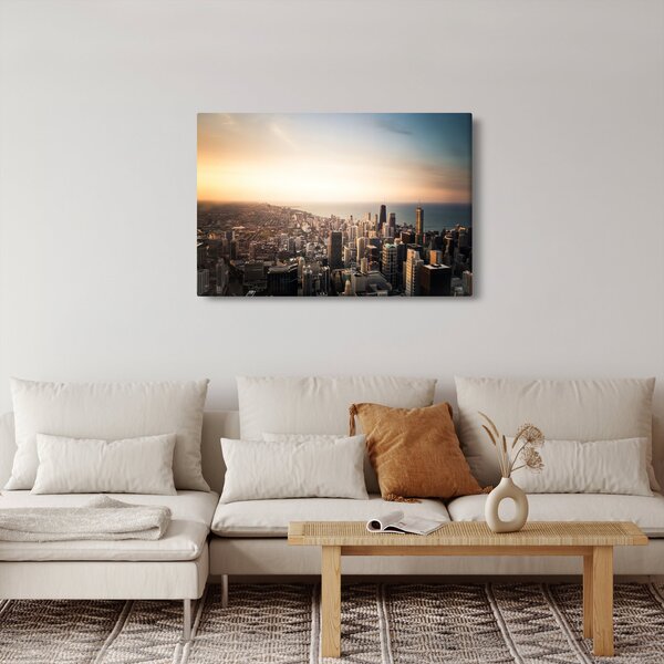 Slika zalaska sunca nad gradom (90x60 cm)