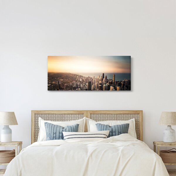 Slika zalaska sunca nad gradom (120x50 cm)