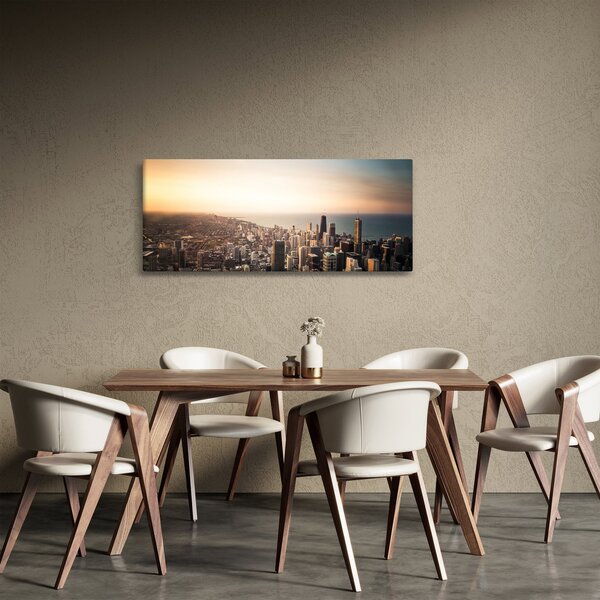 Slika zalaska sunca nad gradom (120x50 cm)