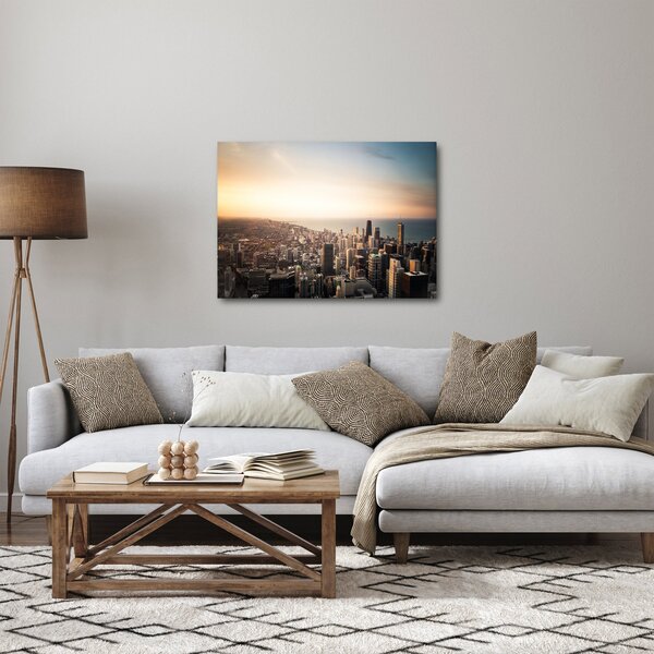 Slika zalaska sunca nad gradom (70x50 cm)