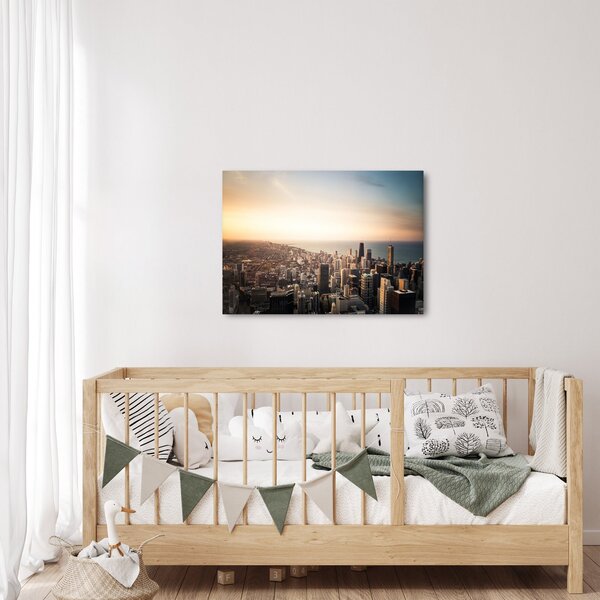 Slika zalaska sunca nad gradom (70x50 cm)