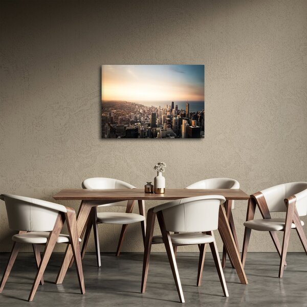 Slika zalaska sunca nad gradom (70x50 cm)