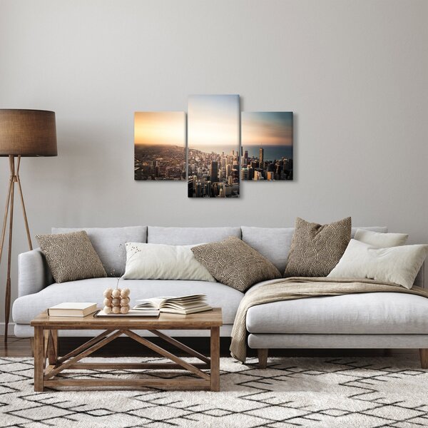 Slika zalaska sunca nad gradom (90x60 cm)