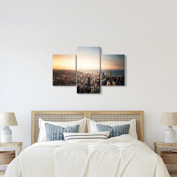 Slika zalaska sunca nad gradom (90x60 cm)