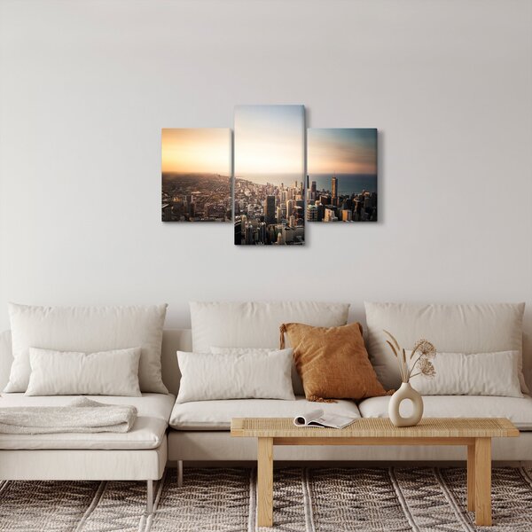 Slika zalaska sunca nad gradom (90x60 cm)