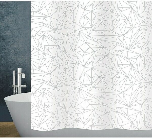 Diaqua Zavjesa za tuš Prizma (Š x V: 180 x 200 cm, Plastika, Sivo-bijele boje)