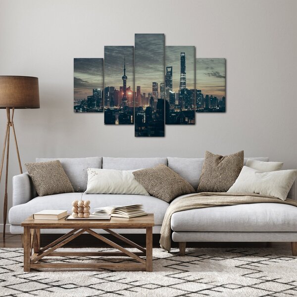Slika grada u sumrak (150x105 cm)