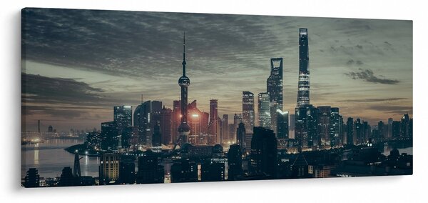 Slika grada u sumrak (120x50 cm)