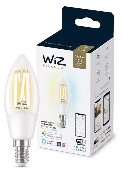 WIZ ŽARULJA WI-FI BLE 40W C35 E14 927-65 CL 1PF/6 8718699787196