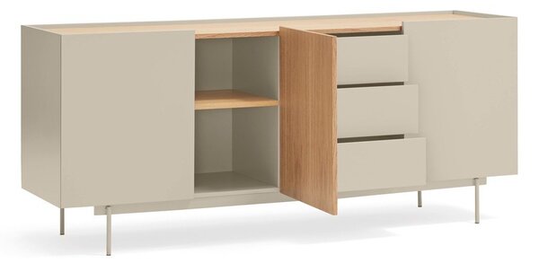 Bež/u prirodnoj boji niska komoda u dekoru hrasta 180x78 cm Otto – Teulat