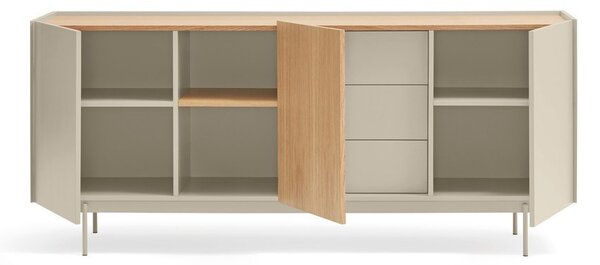 Bež/u prirodnoj boji niska komoda u dekoru hrasta 180x78 cm Otto – Teulat