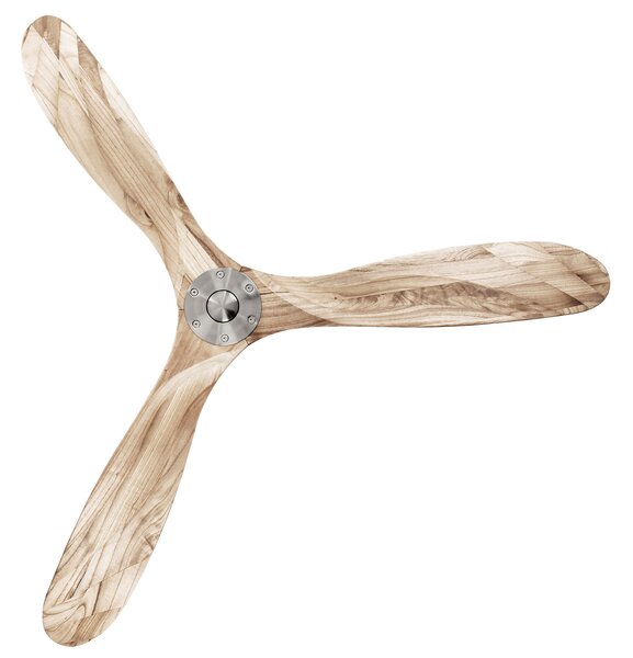 CasaFan Stropni ventilator ECO GENUINO, krom/svijetlo drvo, Ø 152 cm, tih, Drvo, Dnevni boravak/blagovaonica, Drvo