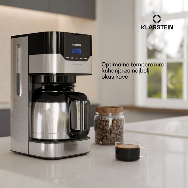 Klarstein Arabica 800W, kuhalo za kavu, 1.2 l, EasyTouch Control, srebrni/crni
