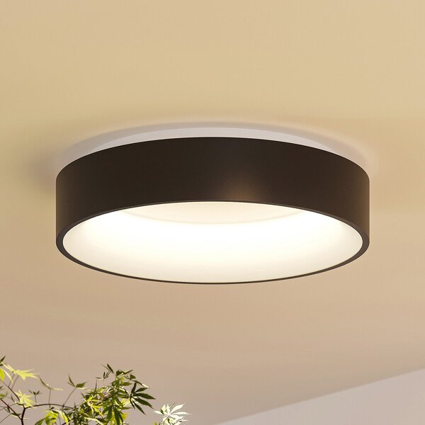 Arcchio LED stropna svjetiljka Aleksi, Ø 45cm, crna, metal, CCT, prigušiva, Crno, Kuhinja, Metal