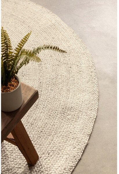 Krem obostrani/ručno rađen juten okrugao tepih ø 200 cm Braided – Hanse Home