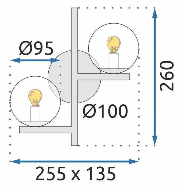 Elegantna zidna lampa 25W za interijer Crno