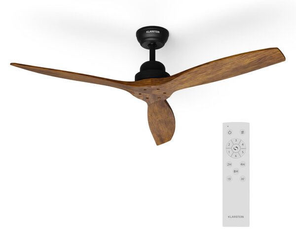 Klarstein Santa Elena 52", Ø 132 cm stropni ventilator, 9.060 m³/h, lopatice od pravog drveta, 6 brzina, daljinski upravljač