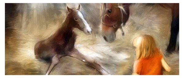 Slika - Dobrodošao u svijet, ždrijebe (120x50 cm)