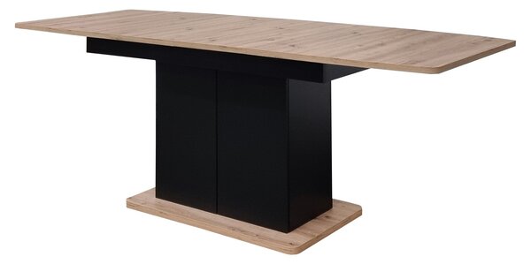 Blagovaonski stol Schultz (hrast artisan + crna) (za 4 do 8 osoba)