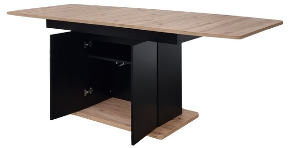 Blagovaonski stol Schultz (hrast artisan + crna) (za 4 do 8 osoba)