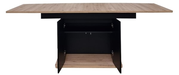 Blagovaonski stol Schultz (hrast artisan + crna) (za 4 do 8 osoba)