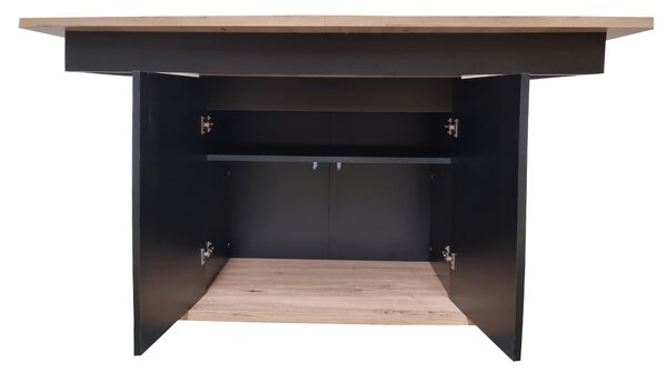 Blagovaonski stol Schultz (hrast artisan + crna) (za 4 do 8 osoba)