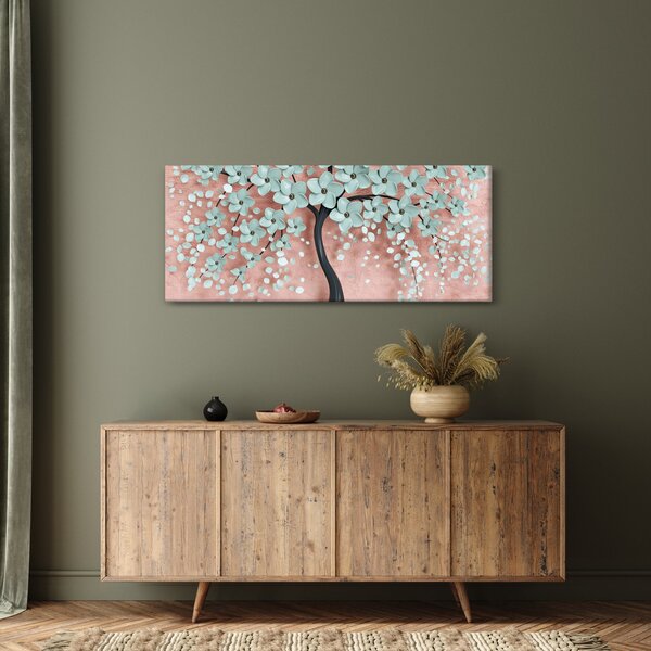 Slika - Pastelno plavi cvjetovi (120x50 cm)